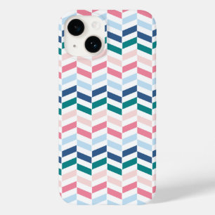 Moderne pasteelkleuren Geometric Chevron Monogram  Case-Mate iPhone 14 Hoesje