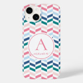 Moderne pasteelkleuren Geometrische Chevron Monogr Case-Mate iPhone Case (Achterkant)