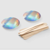 Moderne pasteelregenboogzeemeermin Unicorn Hologra Handwaaier (Niet-gemonteerd)