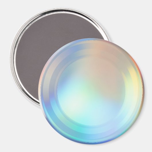 Moderne pasteelregenboogzeemeermin Unicorn Hologra Magneet (Voorkant / Achterkant)