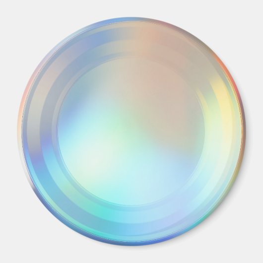 Moderne pasteelregenboogzeemeermin Unicorn Hologra Magneet (Voorkant)