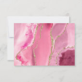 Moderne pasteelroze goudbruistoornen bruiloft RSVP kaartje (Achterkant)