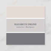 Moderne pasteelstrip interieure ontwerper vierkante visitekaartje (Voorkant)