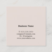 Moderne pasteelstrip interieure ontwerper vierkante visitekaartje (Achterkant)