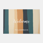 Moderne pasteelstripes - Aangepaste naam Deurmat (Voorkant)