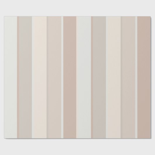 Moderne pasteelstrips Blush Taupe beige Cadeaupapier (Vlak)