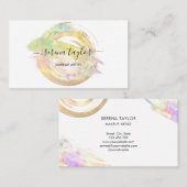 Moderne pastei Faux Opal Stone Professional Elegan Visitekaartje (Voorkant / Achterkant)