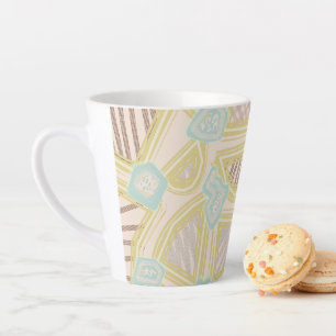 Moderne Pastel Abstracte Geometrische Patroon Latt Latte Mok