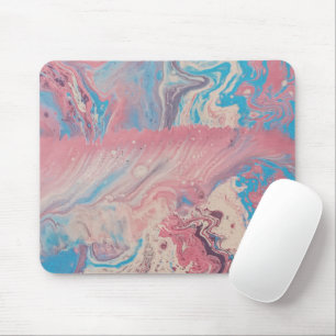 Moderne Pastel Acryl Gietkunst, Roze, Cyaan & Lave Muismat