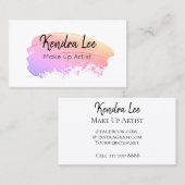 Moderne Pastel Aquarelle Carte de visite minimal (Devant / Derrière)