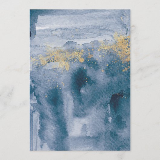 Moderne Pastel Blue Aquarelle Rose Menu Mariage (Dos)