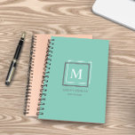 Moderne Pastel Blue Monogram Planificateur personn<br><div class="desc">Planificateur personnalisé avec une belle palette de couleurs pastel avec un monogramme personnalisé et un design géométrique. Ce design est offert sur différentes options de couleurs arrière - plans que vous pouvez trouver dans une collection "Pastel Modern Monogram Business" dans notre magasin.</div>