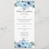Moderne Pastel Blue Rose Floral Wedding Programme (Devant)