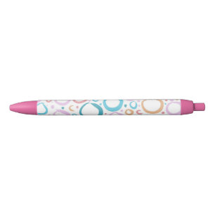 Moderne Pastel Cirkels Abstracte Bubbel Patroon Pe Zwarte Inkt Pen