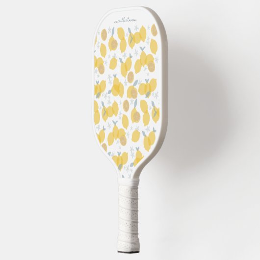 Moderne Pastel Citrus Citrus Lemons Patroon Aangep Pickleball Paddle (Links)