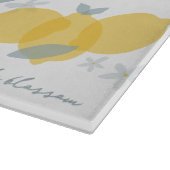 Moderne Pastel Citrus Citrus Lemons Patroon Monogr Snijplank (Hoek)