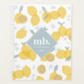 Moderne Pastel Citrus Lemons Monogramme Rendez-vou (Devant)