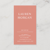 Moderne Pastel Coral Monogram Carte de visite (Dos)