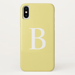Moderne Pastel Gele Vette Typografie Monogram iPhone X Hoesje