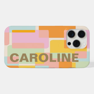 Moderne pastel geometrische vormen Gepersonaliseer iPhone 15 Pro Max Hoesje