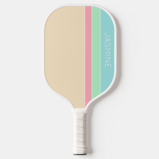Moderne pastel gepersonaliseerde Pickleball Paddle (Voorkant)
