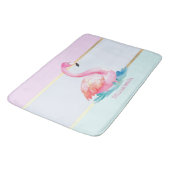 Moderne pastel gestreept, roze flamingo's badmat (Gekanteld)