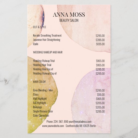 Moderne Pastel Glitter Flyer (Voorkant)