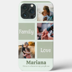 moderne Pastel Green familie Telefoon Case collage
