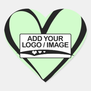 Moderne Pastel Groene Kalligrafie Hart Box Seal Sticker