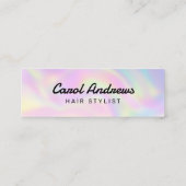 Moderne Pastel Holografische Haarsalon Mini Visitekaartje (Achterkant)