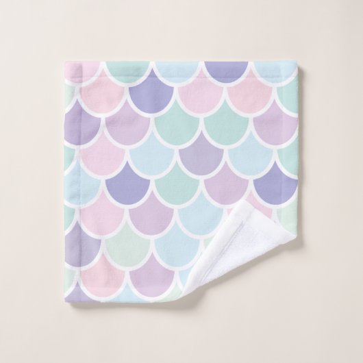 Moderne Pastel Jolie Sirène Motif Nom (Gant de toilette)