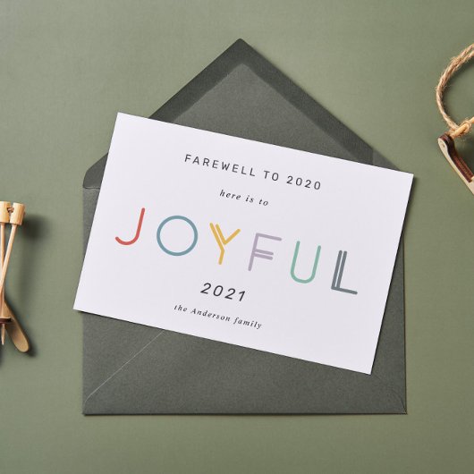 Moderne Pastel Joyeux Script Holiday Carte Nouvel