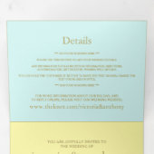 Moderne Pastel Kleuren Trouwsuite Drieluik Uitnodiging (Binnenzijde eerst)