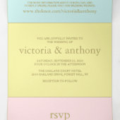 Moderne Pastel Kleuren Trouwsuite Drieluik Uitnodiging (Binnenkant midden)