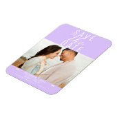 Moderne Pastel Lavendel Bewaar de datum Bruiloft F Magneet (Linkerzijde)