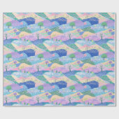 Moderne pastel lente patchwork cadeaupapier (Vlak)