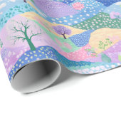 Moderne pastel lente patchwork cadeaupapier (Rol Hoek)