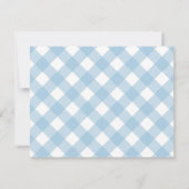Moderne Pastel Lichtblauwe Gingham Plaid Check Notitiekaartje (Achterkant)