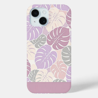 Moderne Pastel Lila & Mauve Tropische Monstera Bla