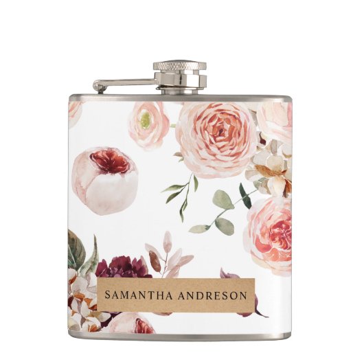 Moderne Pastel Mint & Minimalistisch hart Lovely G Heupfles (Voorkant)