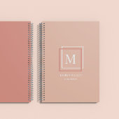 Moderne Pastel Monogram Peach Planner personnalisé