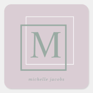 Moderne Pastel Monogram Sticker