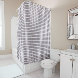 Moderne pastel Paarse en witte gingham Douchegordijn