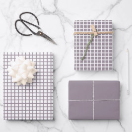 Moderne pastel Paarse en witte gingham Inpakpapier Vel