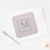Moderne Pastel Paarse Monogram Sticker (Envelop)