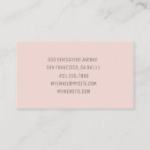 Moderne Pastel Pink Cartes de visite professionnel (Dos)