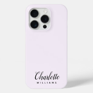 Moderne Pastel Pink Monogram iPhone 15 Pro Coque