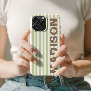 Moderne Pastel Pistache Gestreepte Verpleegster Le iPhone 16 Pro Max Hoesje
