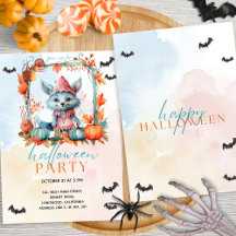 Moderne Pastel Pompoen Patch Fox Halloween Party