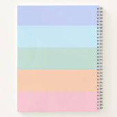 Moderne Pastel Rainbow Stripes Nom Carnet (Dos)